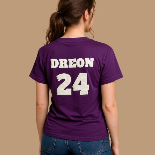 Oversized Purple DREON 24 T-Shirt for Women – Sporty Streetwear Look | Dreon India - Image 3