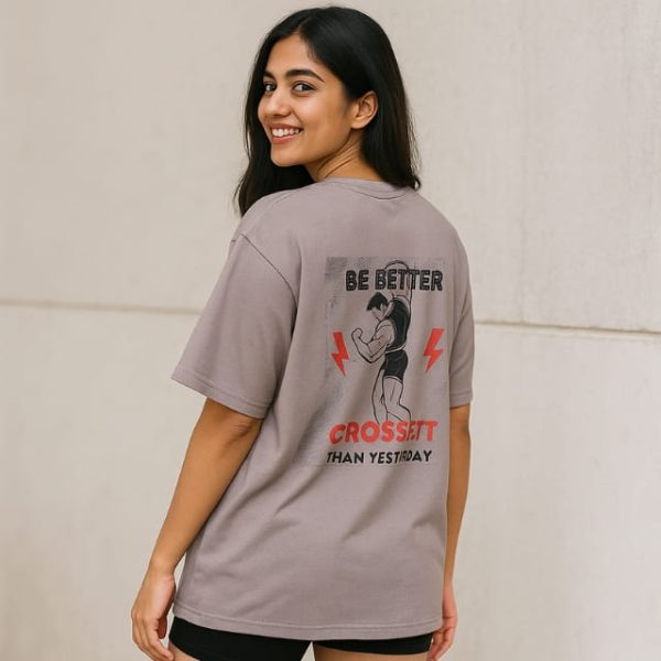Women’s Oversized Cricket Graphic T-Shirt – “Be Better with Cricket” | Dreon India - Image 3
