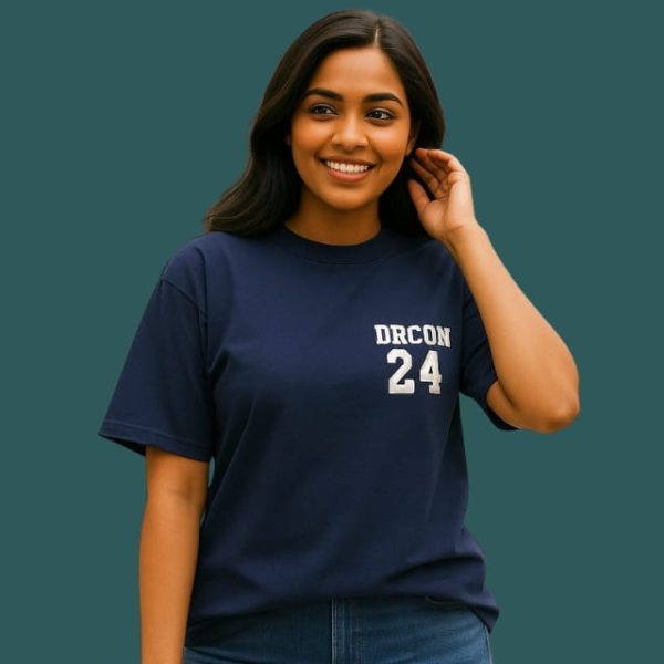 Women’s Oversized Varsity T-Shirt – DRCON 24 Print | Dreon India - Image 2