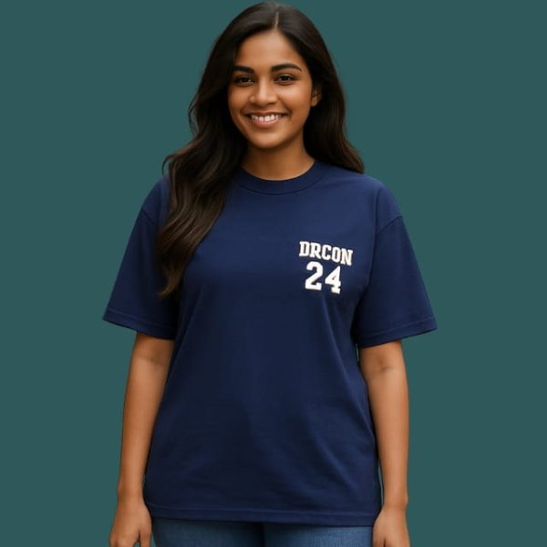 Women’s Oversized Varsity T-Shirt – DRCON 24 Print | Dreon India - Image 4